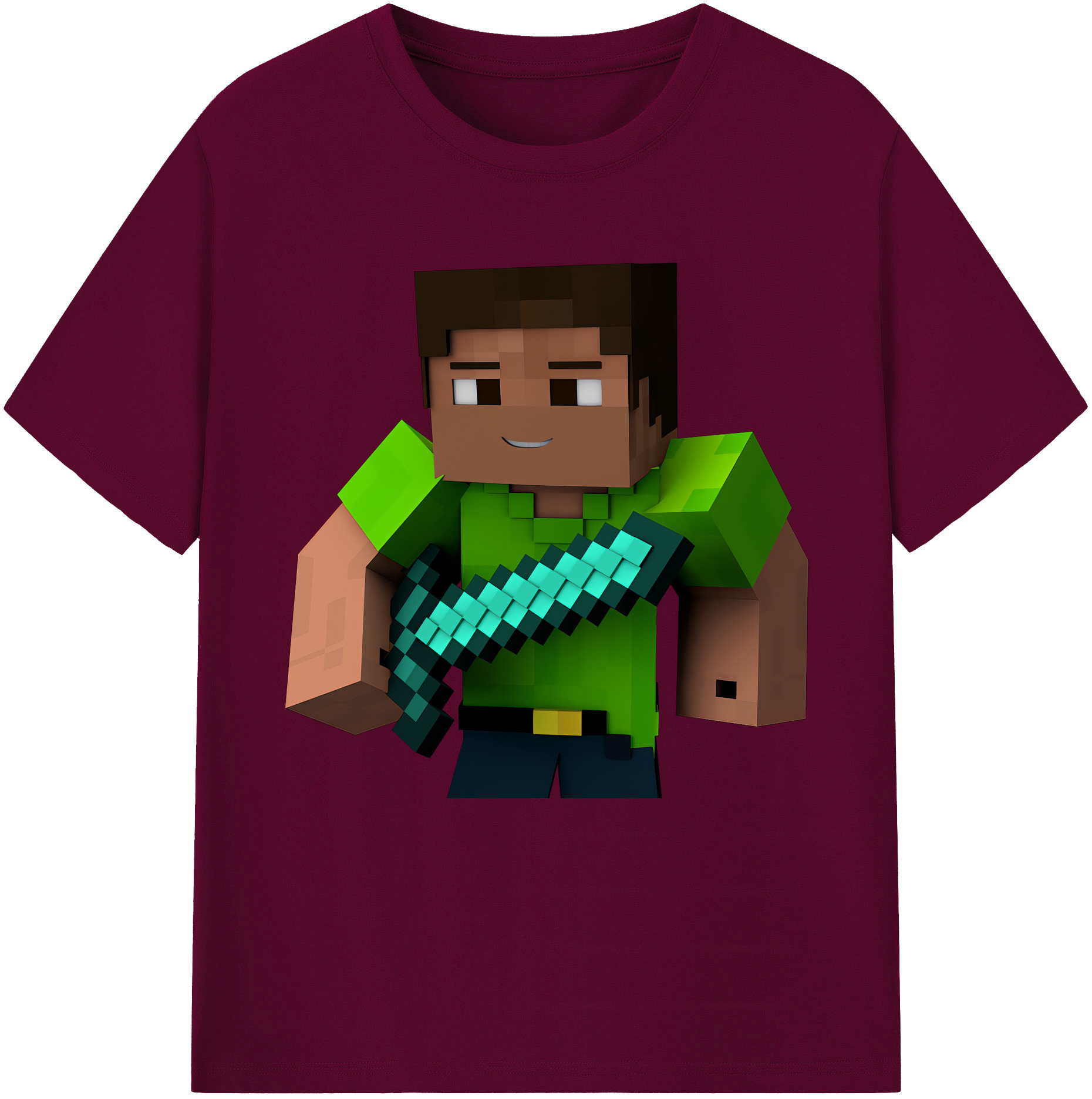 （画像用） マインクラフト ブロックの世界 Minecraft MC Block world レディースカジュアルプリントTシャツ（綿100％）